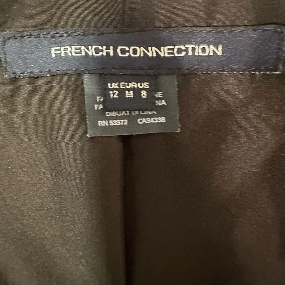 FRENCH CONNECTION Abstract Print Bomber Jacket US 8 Lightweight Lyocell Chic EUC - Picture 10 of 12